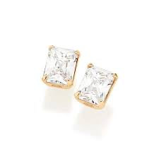 Solitário Par Emerald Cut Prata 925 com 3 quilates (10 mm)