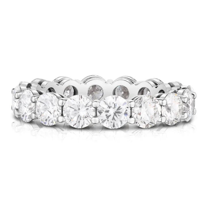 Aliança Moissanite Inteira prata 925 Lapidação Brilhante de 30 pontos