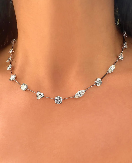 Colar Joana Prata 0.50 ct cada pedra