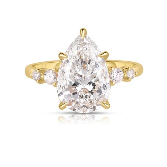 Anel Neos prata com banho de ouro 18k Gota 5 cts