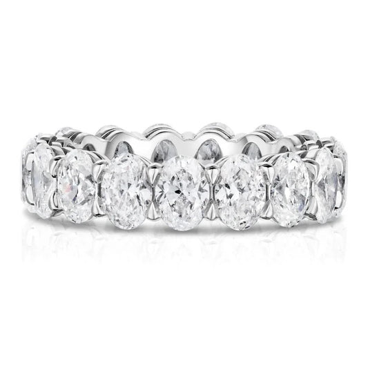 Aliança Moissanite prata 925 Oval Inteira 50 Pontos