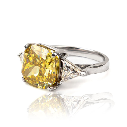 Anel Fancy Yellow Quadrado